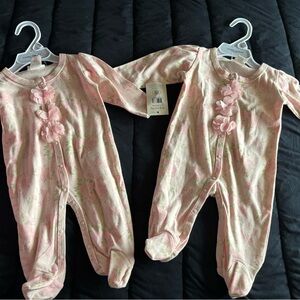 Laura Ashley Pink Floral Footies